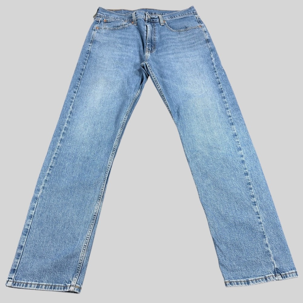 Levis 505 Jeans Mens 36x34 Blue Regular Fit Straight Leg Denim Faded Medium Wash